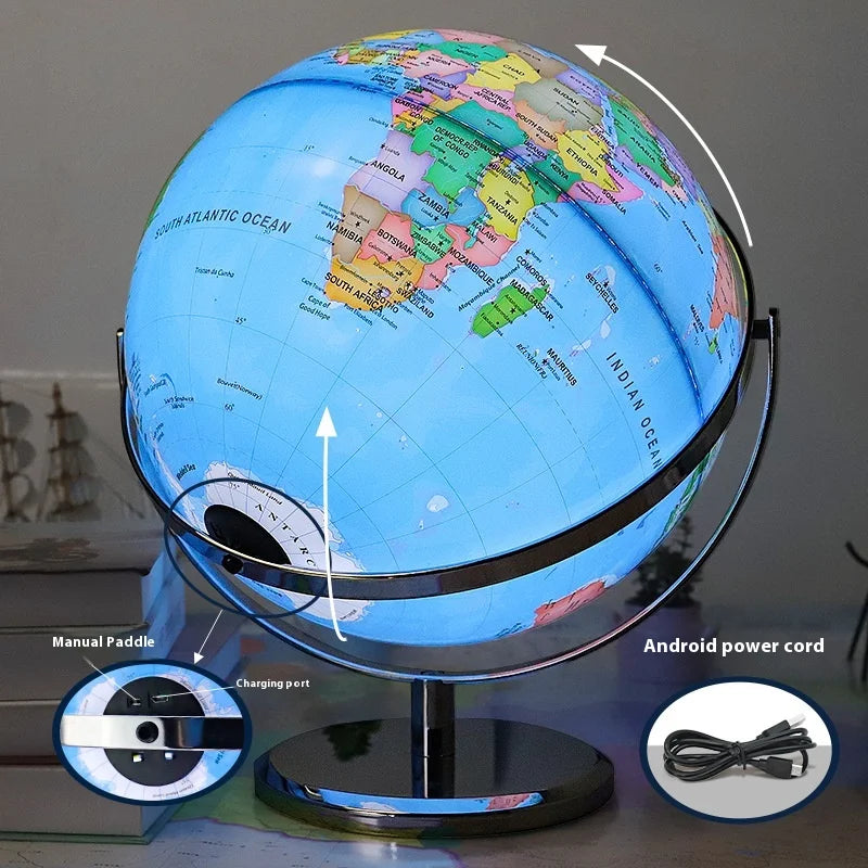 globe terrestre lumineux rotatif 360 et 720 pour enfants fournitures scolaires - vue 5 sur 18