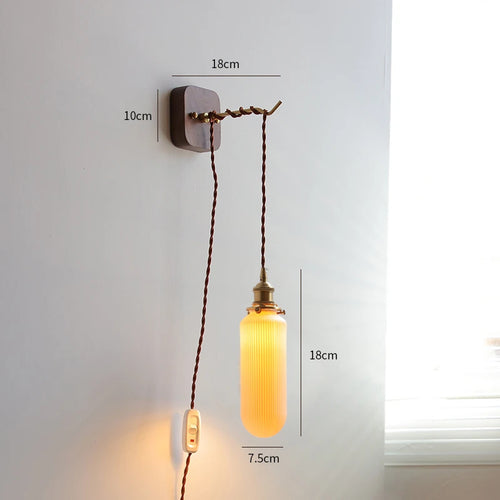 Moderne Wandleuchte aus Nussbaum für Schlafzimmer und Wohnzimmer - vue 23 sur 23