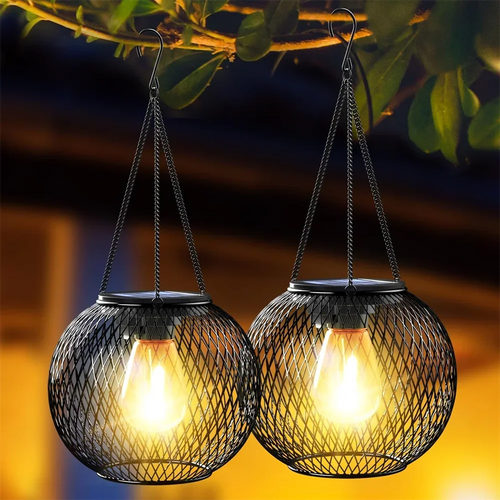 Solar Lantern Outdoor, Ortiny Upgraded Solar Lights for Outside Decorative Outdoor Hanging Lights Waterproof Solar Lanterns - vue 2 sur 6