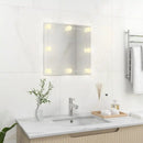 miroir mural avec éclairage led décoratif carré en verre