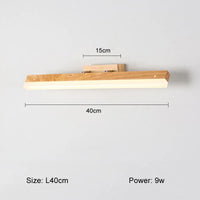 applique murale led en bois massif style nordique pour lecture