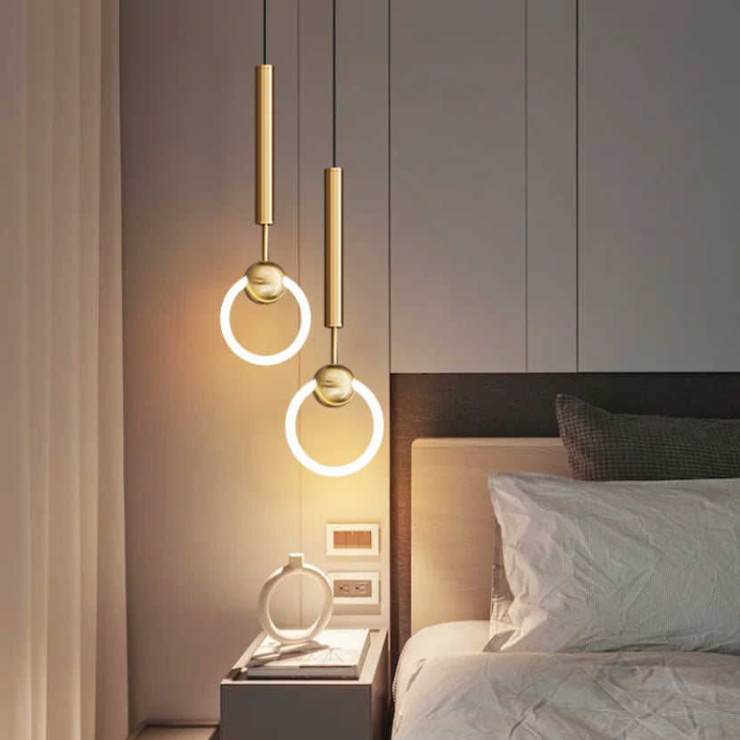 suspension LED en anneau design nordique moderne - vue 5 sur 16
