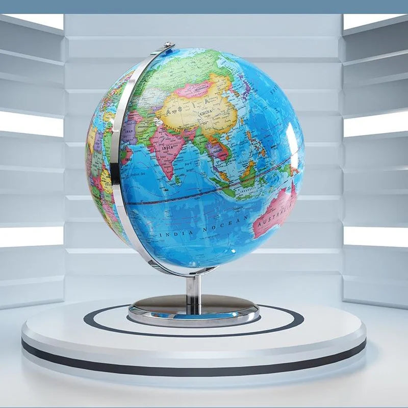 globe terrestre lumineux version anglaise carte du monde éducatif décoratif - vue 3 sur 10