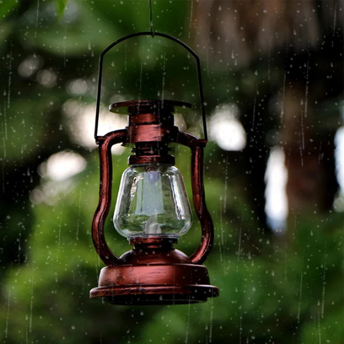 lampe solaire à led rétro pour décoration de jardin suspendue - vue 4 sur 8