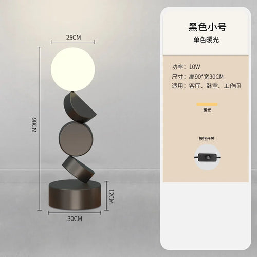 lampadaire design rond en verre pour décoration moderne - vue 13 sur 12
