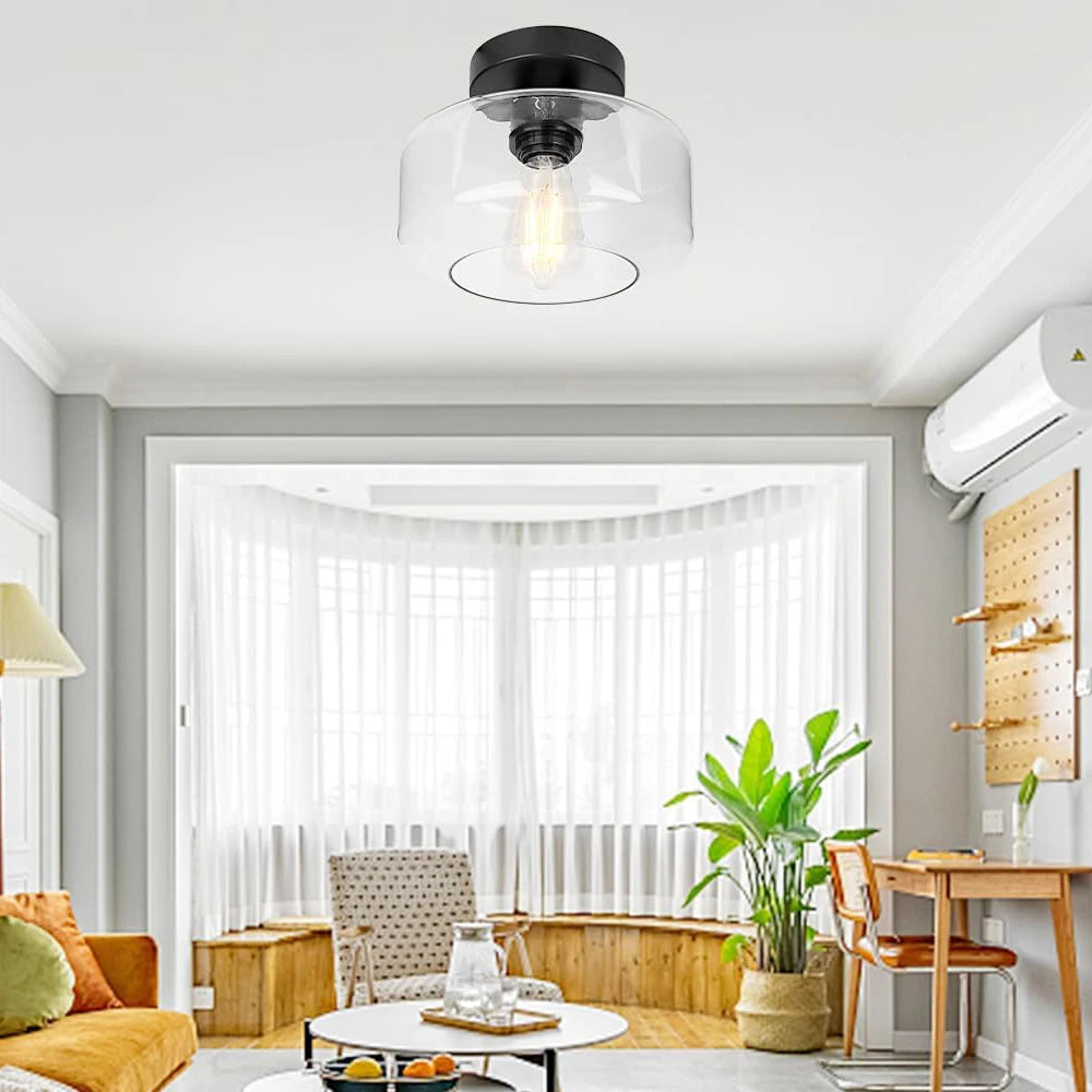 lustre moderne en verre led pour intérieur allée couloir - vue 6 sur 7