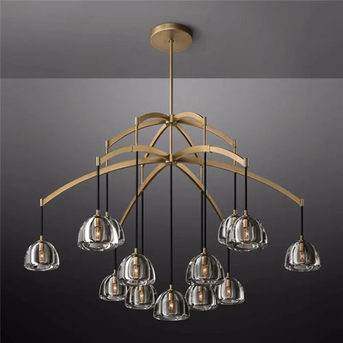 lustre moderne en cristal géométrique pour intérieur luxueux