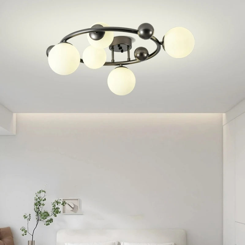 lampe suspendue moderne en métal et verre pour décoration intérieure réglable - vue 5 sur 13