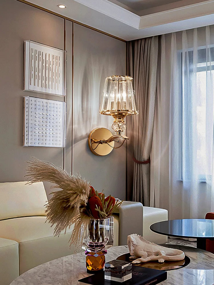 applique murale en cristal luxe design moderne nordique à led - vue 7 sur 9