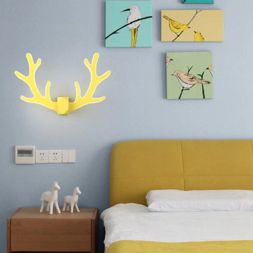 Applique murale tête de Cerf LED dessin animé