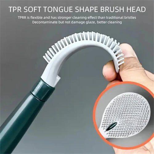 ensemble brosse de toilette avec support mural et manche long