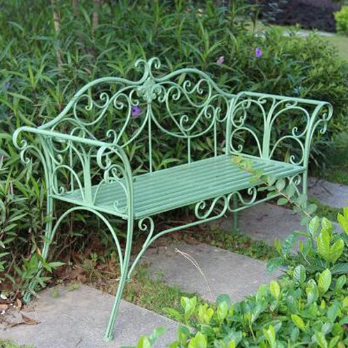 banc de jardin fer forgé table et chaises extérieur - vue 13 sur 14