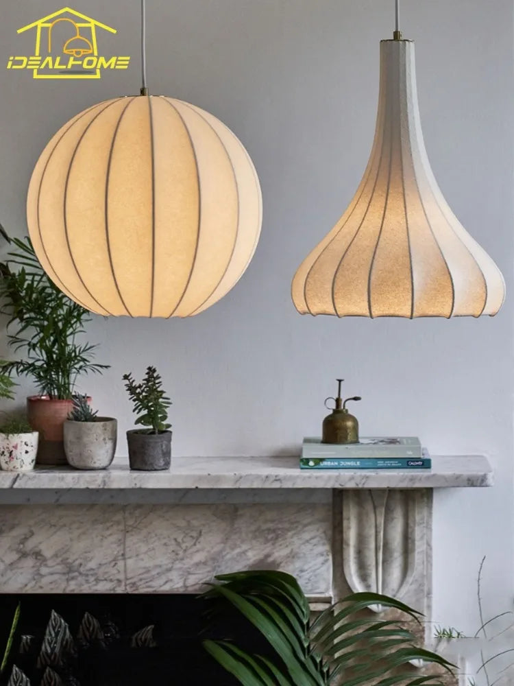 Suspension en soie wabi sabi design nordique moderne pour intérieur