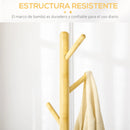 HOMCOM bamboo stand rack with 8 hooks Ø 37,8x175,6 cm Natural