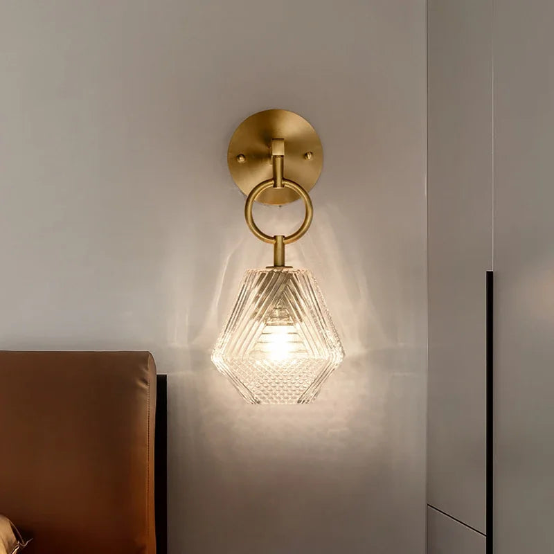 applique murale en verre style nordique américain led vintage edison - vue 3 sur 7