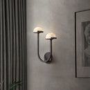 applique murale vintage double demi boule led marbre