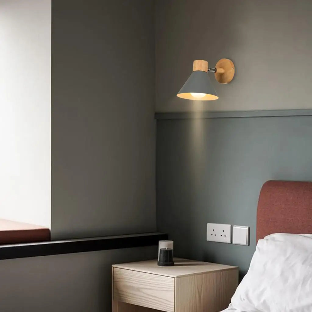 applique murale led nordique bois moderne décor maison - vue 7 sur 23