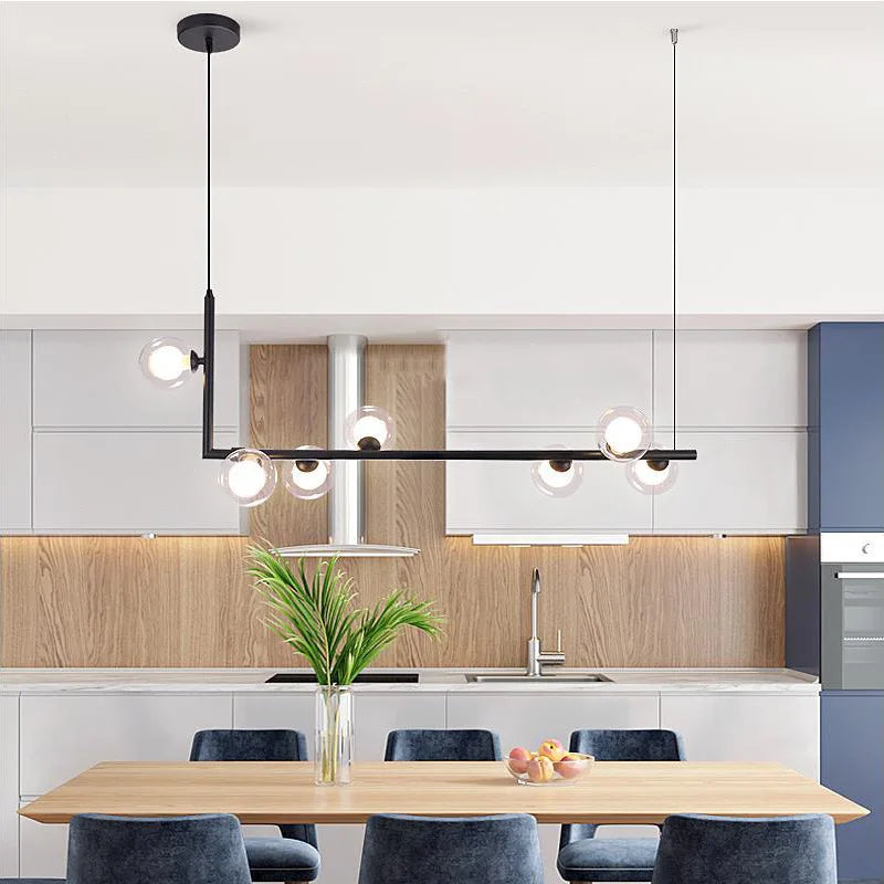 Kitchen Island Ceiling Chandelier Dining Table Glass Pendant Lamp Led Suspension Luminaire Hanging Light - vue 3 sur 14