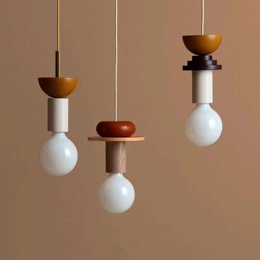 Bois moderne suspension LED lumières cuisine nordique décor à la maison lampe suspendue Restaurant plafond Lustre Lustre chambre luminaire - vue 3 sur 17