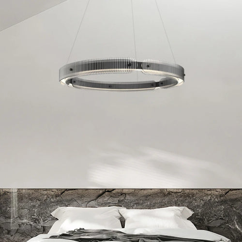 lustre en verre fumé design moderne suspension décorative