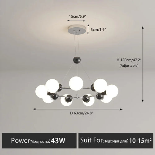 Moderne LED-Pendelleuchte für elegante Innendekoration - vue 15 sur 22