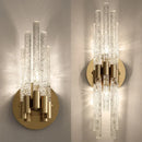 applique murale led moderne en cuivre et cristal ondulé pour décoration