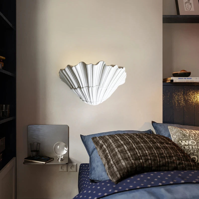 applique murale en coquille de gypse led moderne et créative - vue 5 sur 9