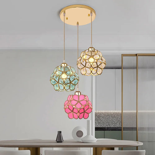 lampe de plafond led moderne à tête unique macaron en forme de pétale