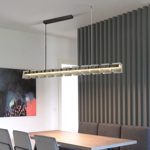 Moderne Pendelleuchte aus Edelstahl mit eleganter LED-Beleuchtung - vue 5 sur 9