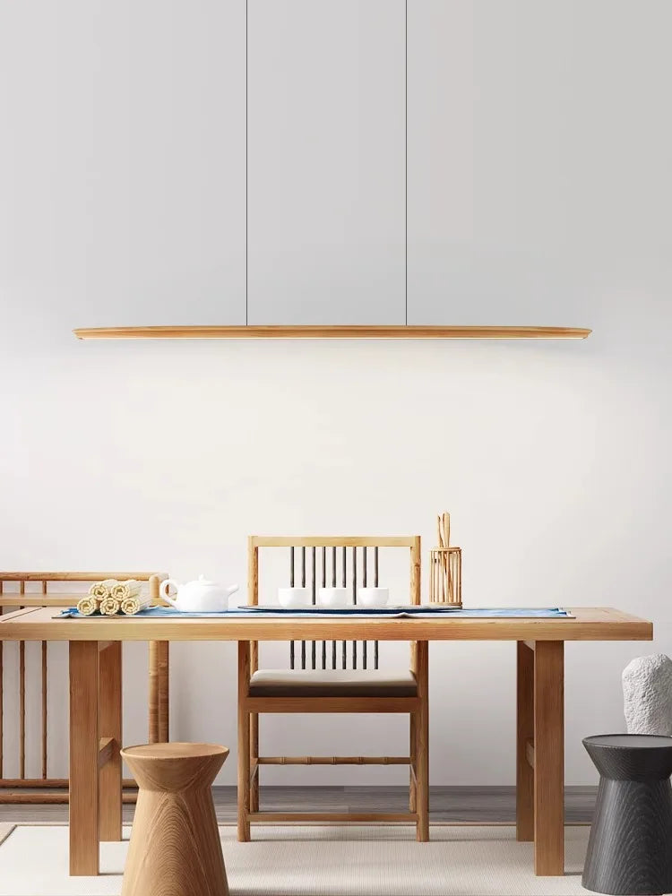 lustre dimmable en bois élégant pour éclairage intérieur moderne - vue 4 sur 15