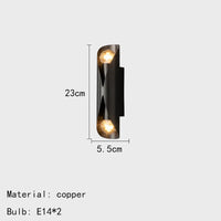 Applique murale led moderne de haute qualité en cuivre
