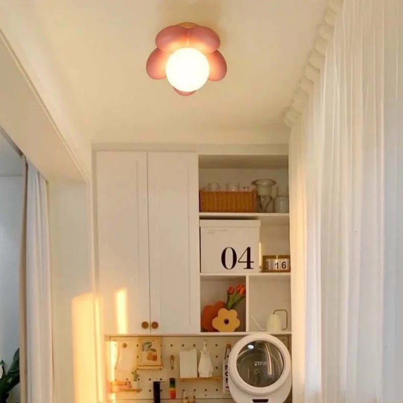applique murale style nordique lampe à fleurs chaude pour enfants décoration maison - vue 6 sur 8