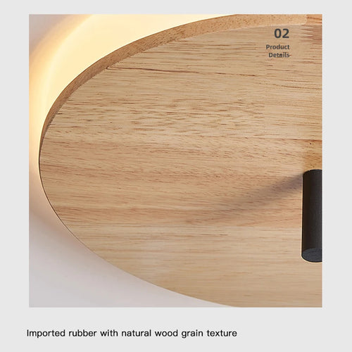 plafonnier moderne en bois avec éclairage led et télécommande - vue 7 sur 8