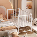 Iron art children's splicing bed with seamless connection, adjustable height, no guardrail, baby fall prevention, widened single
