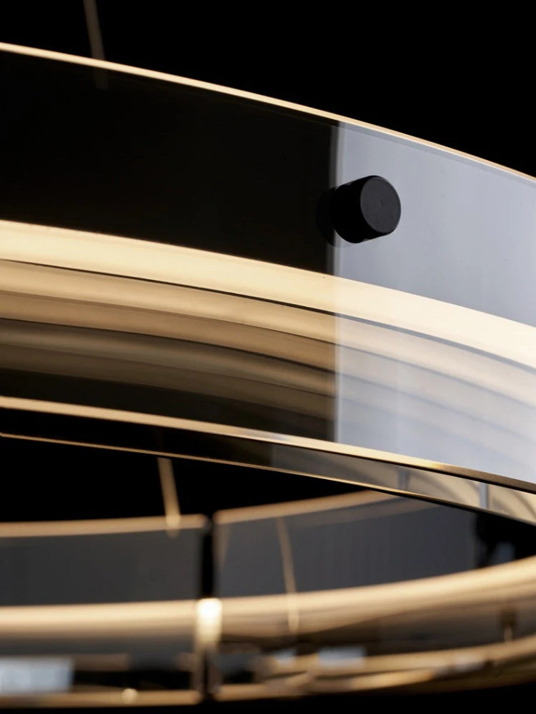 suspension circulaire en verre minimaliste italienne moderne et créative - vue 6 sur 11