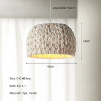 Unique tricoté corde Wabi Sabi Lustre nordique E27 suspension LED lumières barre suspendre luminaires Lustre minimalisme lampe suspendue