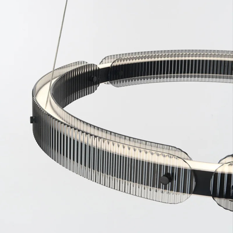 lustre en verre fumé design moderne suspension décorative - vue 7 sur 7