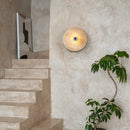 applique murale led rétro avec pierre naturelle ronde