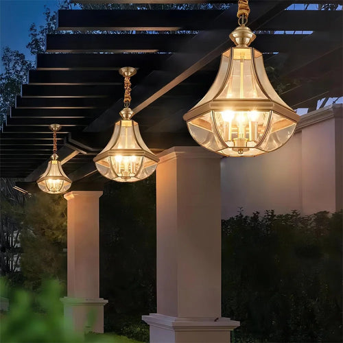lustre de style rural américain en cuivre plein étanche