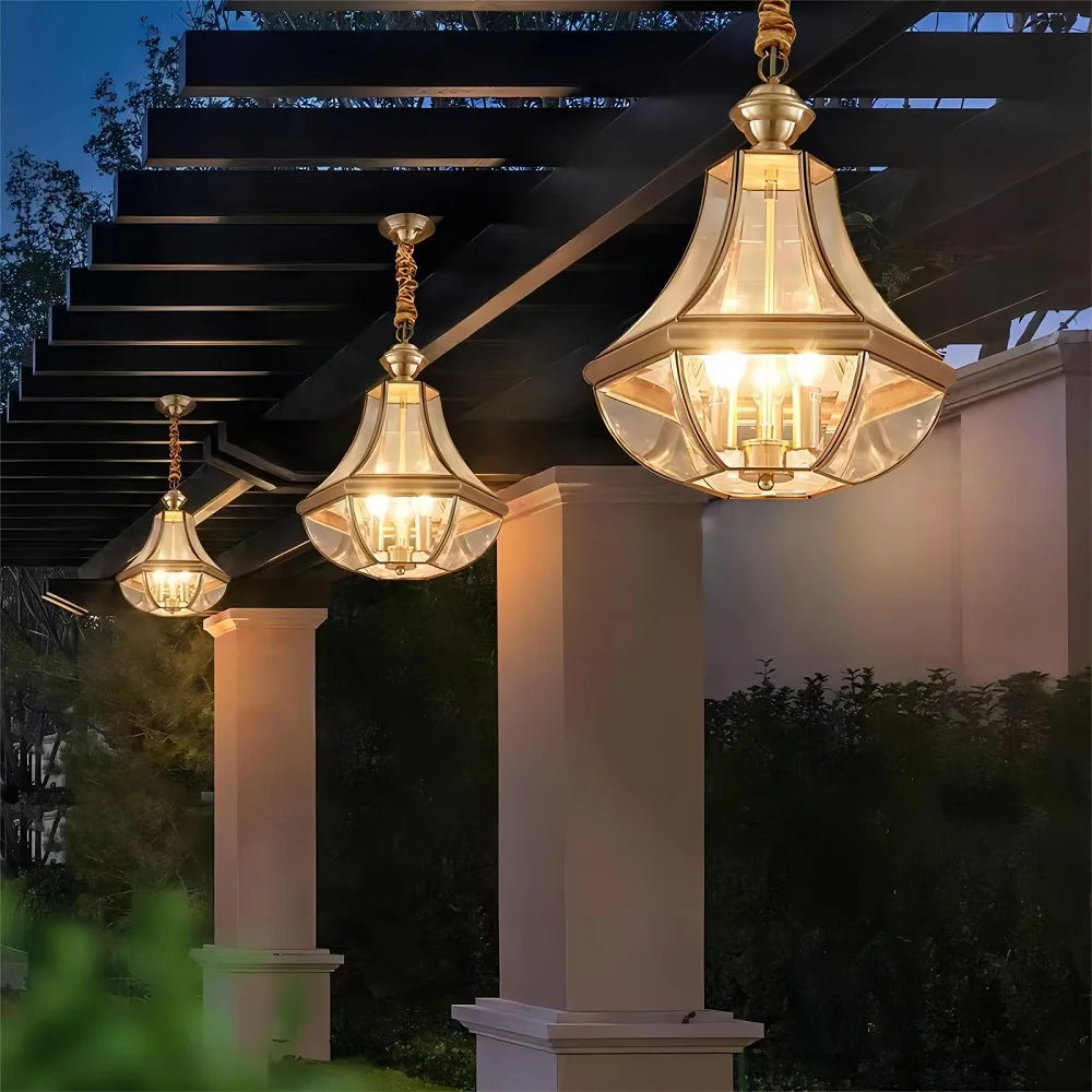 lustre en cuivre étanche style américain pour extérieur - vue 5 sur 9