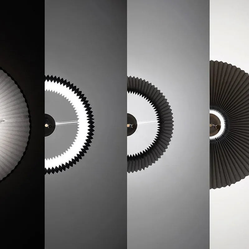 Art Design Plissierte Pendelleuchte aus Stoff in Schirmform LED für Schlafzimmer, Wohnzimmer und Esszimmer - vue 6 sur 9