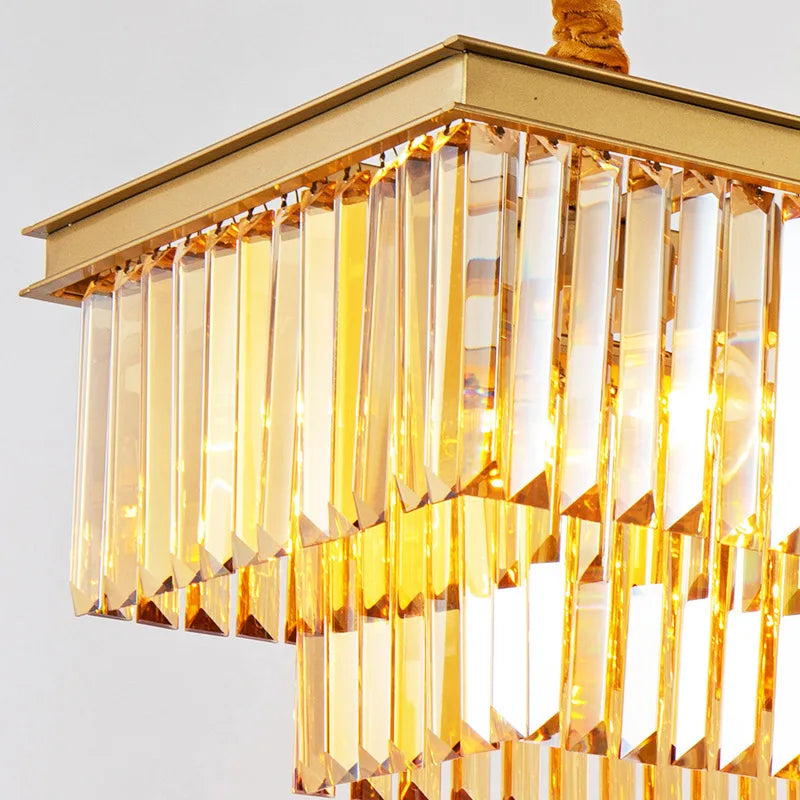 lustre moderne double couches en led pour décoration élégante - vue 5 sur 9