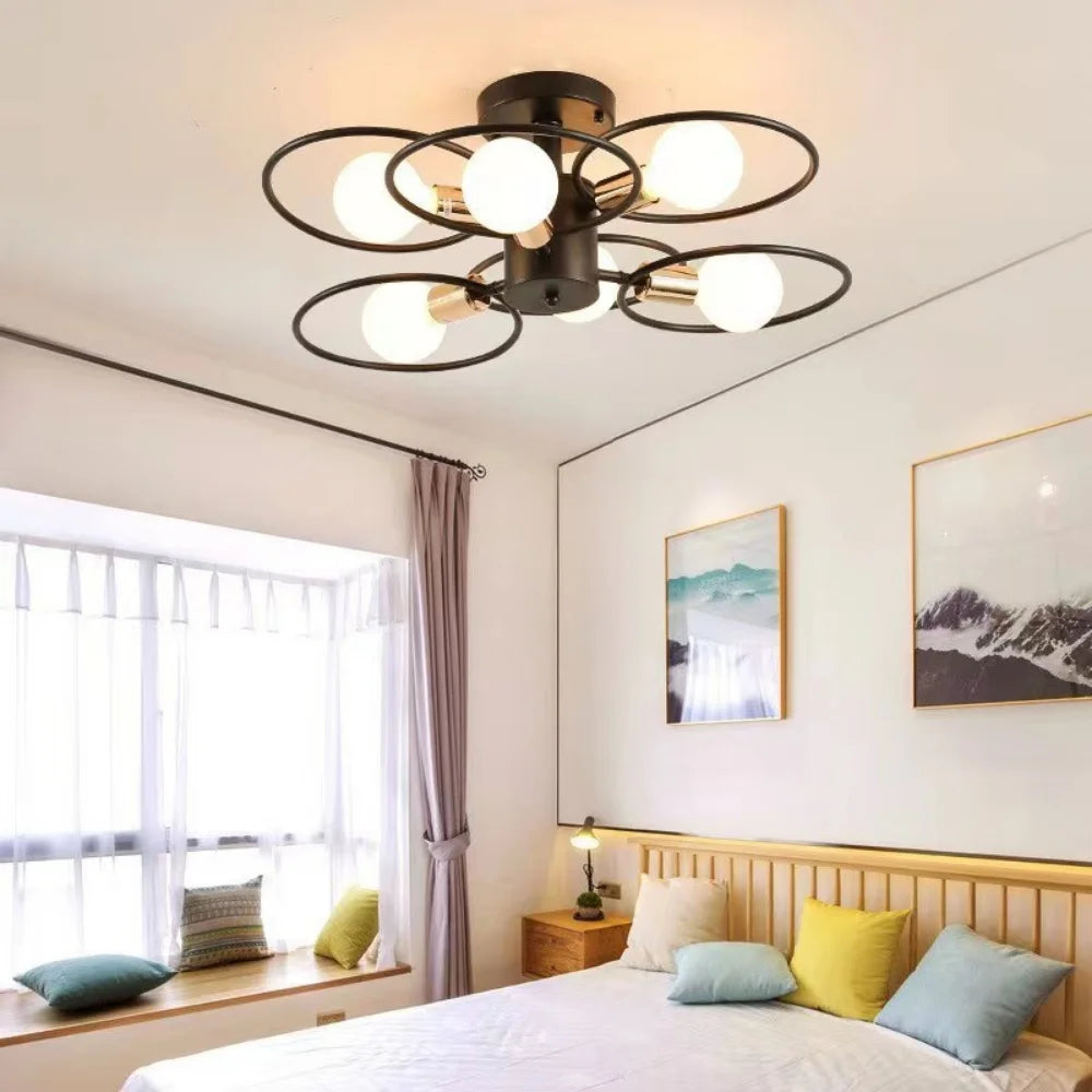 plafonnier led design moderne décoratif couleur changeante - vue 4 sur 6