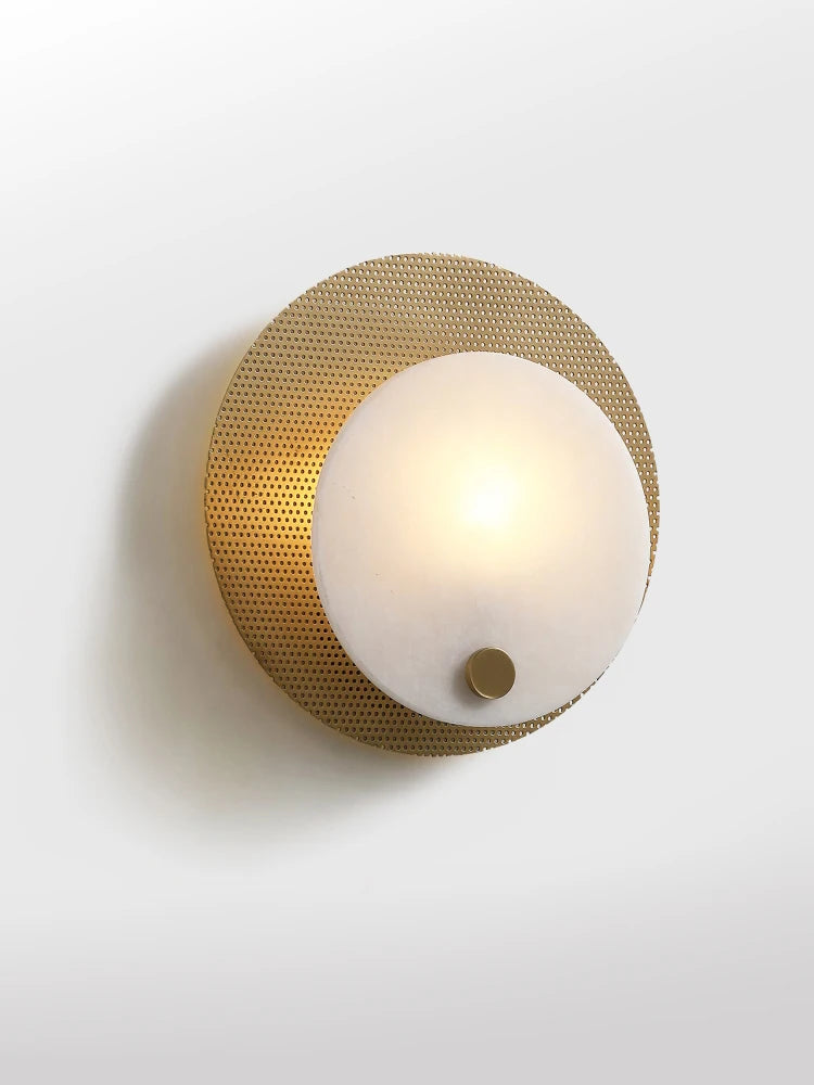 applique minimaliste en marbre et cuivre avec led - vue 2 sur 10