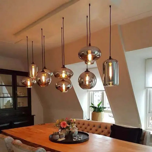 suspension à led en verre design pour décoration intérieure moderne