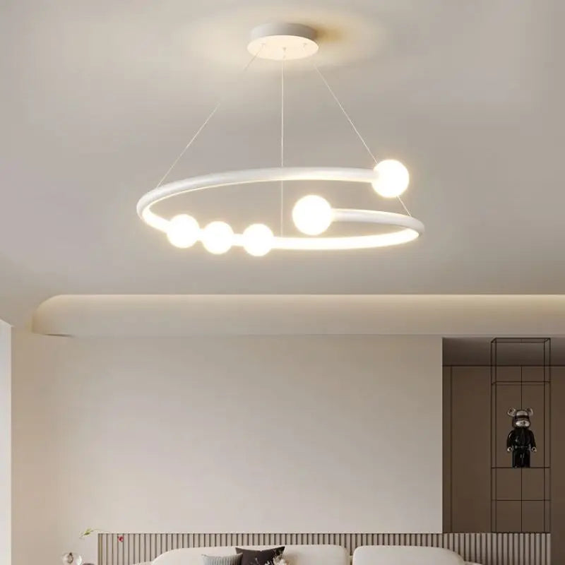 lustre minimaliste en verre design pour éclairage moderne - vue 5 sur 10