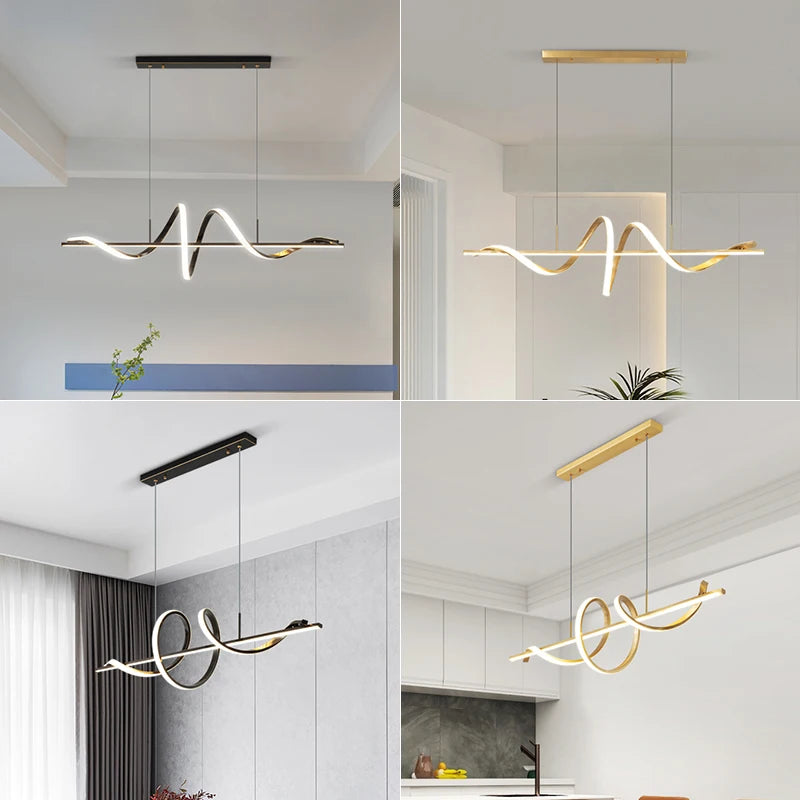 Simple one-style restaurant, study, bar, coffee shop, LED aluminum chandelier, lobby, front desk, home stay hotel, decorative li - vue 5 sur 14