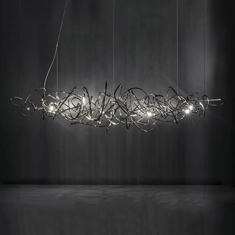 lustre postmoderne minimaliste en acier inoxydable de style nordique