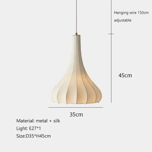 suspension en soie à led style nordique pour intérieur élégant