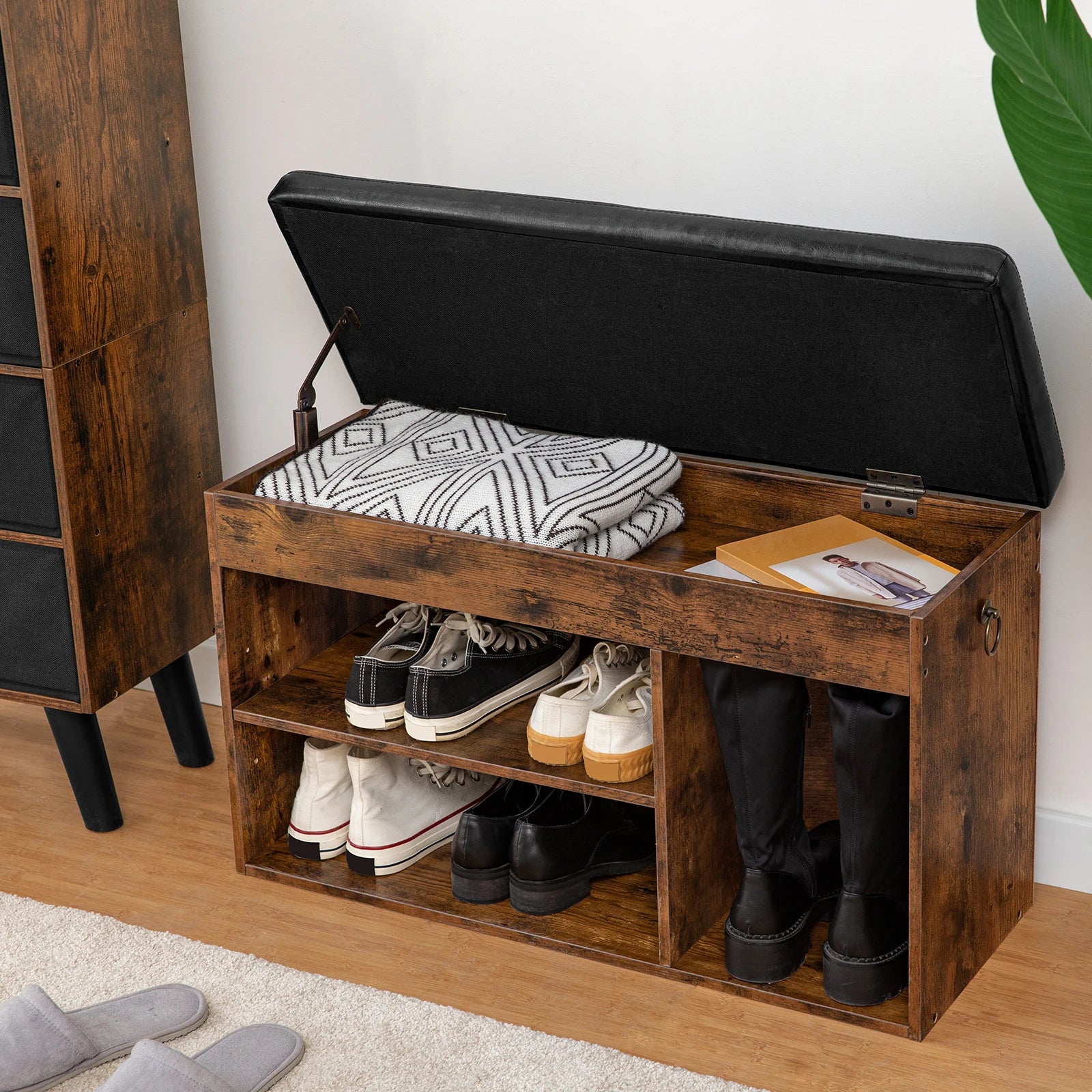 banc à chaussures avec rangement et assise confortable - vue 4 sur 7